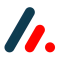 LA Visual company logo, red and blue